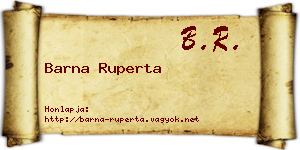 Barna Ruperta névjegykártya